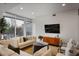 Bright living room featuring ample seating, large windows, and a modern television at 1820 Peachtree Nw St # 303, Atlanta, GA 30309