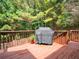 Backyard wooden deck with a grill under a cover at 507 Autumn Walk, Canton, GA 30114