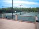 View from deck of community tennis court with green surface and lighting at 507 Autumn Walk, Canton, GA 30114
