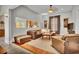 Inviting living room featuring a leather sectional sofa, wood flooring, and bright natural light at 561 Culberson Sw St, Atlanta, GA 30310