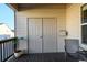 Private patio area with sliding door closet for extra storage at 1560 Baygreen Rd, Suwanee, GA 30024