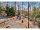 Inviting backyard area with blue Adirondack chairs around a fire pit at 7725 Bold Springs Xing, Cumming, GA 30041