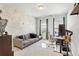 Office space with stylish wallpaper, natural light, and contemporary furnishings at 2120 Sonoma Se Dr, Smyrna, GA 30080