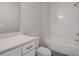 Clean bathroom features a shower over tub with white subway tile surround at 3298 Rangers Gate, Marietta, GA 30062