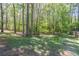 Serene backyard setting with mature trees and expansive green space perfect for recreation at 3590 Lester Sw Ct, Lilburn, GA 30047