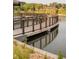 Community lakeside walkway featuring a modern railing and reflective water views at 636 Silva St, Cumming, GA 30040