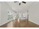Open floor plan showcasing the living room and kitchen with island seating at 636 Silva St, Cumming, GA 30040