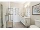 Well-appointed bathroom featuring a modern vanity, tile flooring, and a glass shower door at 22 Airline Ne St # 204, Atlanta, GA 30312