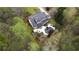 An aerial view showing a home with a private in-ground pool surrounded by lush landscaping at 12680 Old Surrey Pl, Roswell, GA 30075