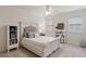 Charming bedroom with a comfortable bed, white walls, two windows, and modern furnishings at 12680 Old Surrey Pl, Roswell, GA 30075