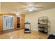 Home gym with a sauna, shower, and work out equipment at 12680 Old Surrey Pl, Roswell, GA 30075