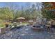 Beautiful backyard with a fire pit, seating area, and a lush lawn for outdoor enjoyment at 3740 Williams Point Dr, Cumming, GA 30028