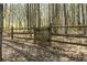 Wooden fence with a gate, enclosing the backyard and adding a rustic touch to the property's landscape at 2025 Fairway Crossing Dr, Woodstock, GA 30188