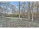 A view of the backyard with trees and a view of a deck on the left at 355 Double D Rd, Temple, GA 30179