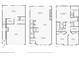 Three floorplans show the layout of each story of the home at 6187 Kelly Carlin Way, Norcross, GA 30071