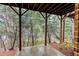 Outdoor patio with a serene view of lush greenery and a tranquil setting at 2022 Raven Way, Atlanta, GA 30341