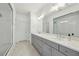 Elegant main bathroom with double vanity, modern fixtures, and a glass-enclosed shower at 2384 Provence Park Way, Decatur, GA 30033