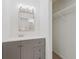 Bathroom with gray vanity and closet storage space at 1661 Paddlewheel Dr, Marietta, GA 30062
