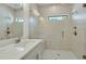 Modern bathroom features a large, frameless glass shower, and quartz countertops at 1283 Forsyth Park Rd, Decatur, GA 30033