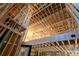 Detailed view of home framing, highlighting soaring ceilings and beam work during the construction process at 2650 Roswell Rd, Marietta, GA 30062