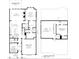 Floor plan of a two-story home, including living spaces, bedrooms, kitchen, and garage layout at 1243 Lakeside Overlook, Canton, GA 30114