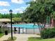 Community pool with ample seating, perfect for relaxing poolside and enjoying the summer sun at 281 Hiawassee Dr, Woodstock, GA 30188