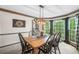 Dining room featuring a modern light fixture and a large window offering a nature view at 1945 Wenlok Ne Trl, Marietta, GA 30066