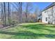 Scenic backyard view with lush greenery, framed by trees, and offering privacy with a retaining wall at 4960 Markim Forest Ln, Sugar Hill, GA 30518
