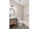 Bathroom features a vanity with a unique vessel sink, patterned tile floor, and a walk-in shower at 5815 P.W.A. Dr, Cumming, GA 30041