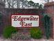 Edgewater East brick neighborhood sign with landscaping at 750 Maggie Nw Ct, Kennesaw, GA 30144