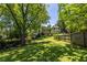 Spacious, grassy back yard, fenced in with mature trees offering shade and privacy at 2628 White Oak Dr, Decatur, GA 30032