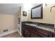 Bathroom featuring granite counters and built in linen closet at 2628 White Oak Dr, Decatur, GA 30032