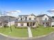 Aerial view of a lovely home with manicured lawn and inviting front porch in a friendly neighborhood at 5034 Little Harbor Way, Acworth, GA 30101