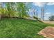 Grassy backyard with fence and patio at 880 Hillary Ln, Lawrenceville, GA 30043