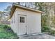 Exterior of shed with simple design offers extra storage space and backyard convenience at 3189 Terramar Dr, Atlanta, GA 30341