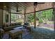 Relaxing covered patio with comfortable seating and a picturesque backyard setting at 320 N Drew Ct, Duluth, GA 30097