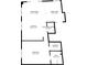 Detailed floor plan showcases the layout of the kitchen, living room, bedroom, and bathroom at 206 11Th Ne St # 205, Atlanta, GA 30309