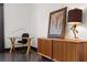 Modern office space with sleek desk, accent table lamp and contemporary furniture at 206 11Th Ne St # 205, Atlanta, GA 30309