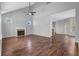 Spacious living room with hardwood floors and a fireplace, great for entertaining at 4571 Parkway Cir, Atlanta, GA 30349