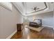 Spacious bedroom with a tray ceiling, hardwood floors, and a comfortable queen size bed at 2814 Adams Oaks Ln, Marietta, GA 30062