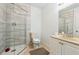 Updated bathroom with tiled shower and modern fixtures at 1503 Westwood Sw Ave, Atlanta, GA 30310