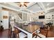 Spacious dining room with hardwood floors, coffered ceilings, and an open layout at 1503 Westwood Sw Ave, Atlanta, GA 30310