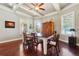 Charming dining room with hardwood floors and a view into the kitchen at 1503 Westwood Sw Ave, Atlanta, GA 30310