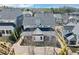 Aerial view of the home with a large backyard, covered patio, and mature landscaping at 3020 Barnes Mill Ct, Roswell, GA 30075