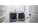 Modern laundry room features side by side washer and dryer units, as well as built-in storage at 681 Fielding Sw Ln, Atlanta, GA 30311