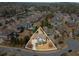 An aerial view of a lovely landscaped property in a desirable, quiet neighborhood at 2564 Lulworth Ne Ln, Marietta, GA 30062
