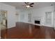 Spacious living room with fireplace, hardwood floors and natural light at 2158 Berryhill Se Cir, Smyrna, GA 30082