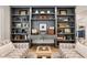 Inviting sitting area features custom built-in shelving and cabinets, perfect for a home office or library at 2587 Apple Valley Rd, Brookhaven, GA 30319
