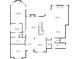 Detailed floor plan of the main level, featuring a primary bedroom, kitchen, living room, and dining area at 5352 Lacosta Ln, Alpharetta, GA 30022