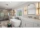Stylish bathroom featuring a standalone tub, double vanities, and a walk-in shower at 2583 Apple Valley Rd, Brookhaven, GA 30319